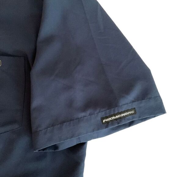 Fox Dress Shirt Collar Snap Button Front Blue 1 Pocket Short Sleeve Men XL - Picture 5 of 13